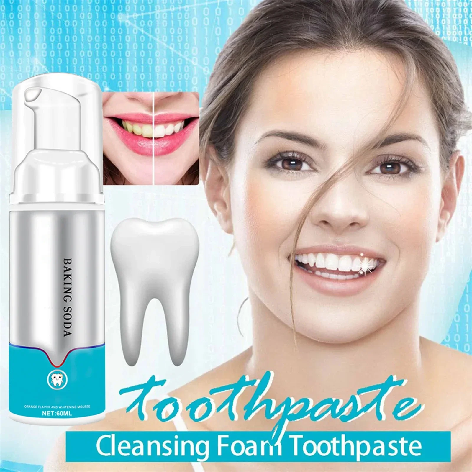 

60ml Plant Extracts Dental Cream Reduce Sensitive Pain Easy Carry Powerful Decontamination Foam Toothpaste for Bathroom