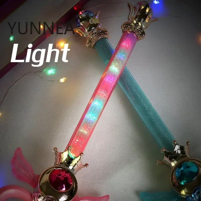Magic Stick Girls Toys With Flashing Music Cosplay Sailor Moon Props Amazing Sword Toys For Children Pretend Play Scepter 2