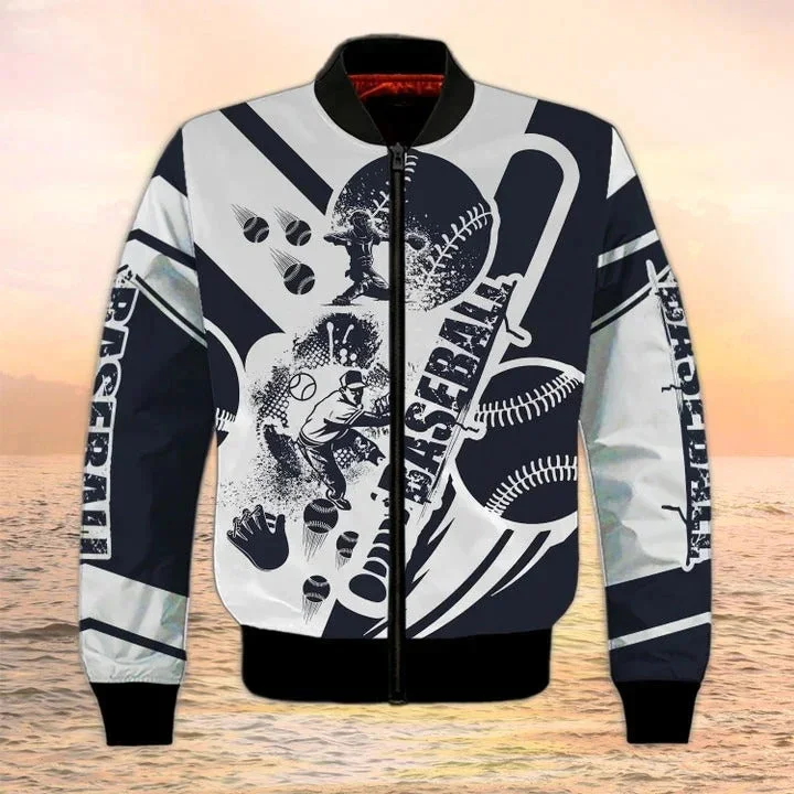 Winter Herren Bomberjacke Personalisierter Name Baseballspieler 3D-gedruckte warme Reißverschlussjacke lässiger Unisex-Mantel Mantel FX-16 – Detail 11