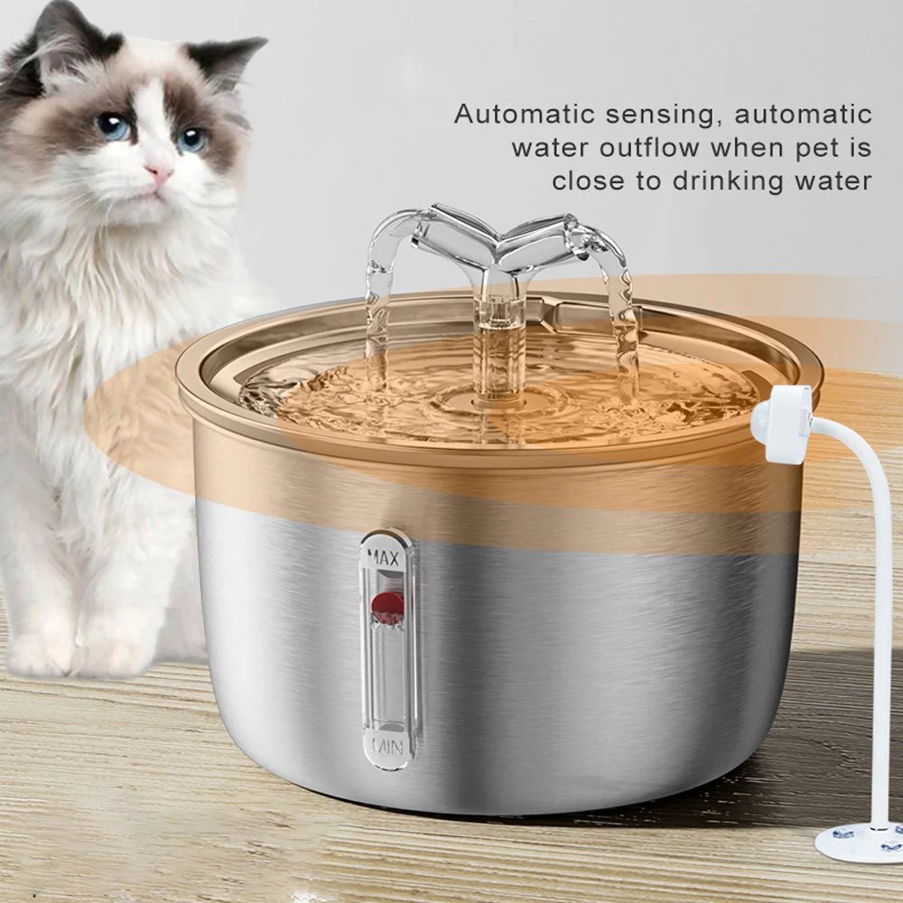 CatDrinkingFountainAutomaticStainlessSteelPetFountainsWater