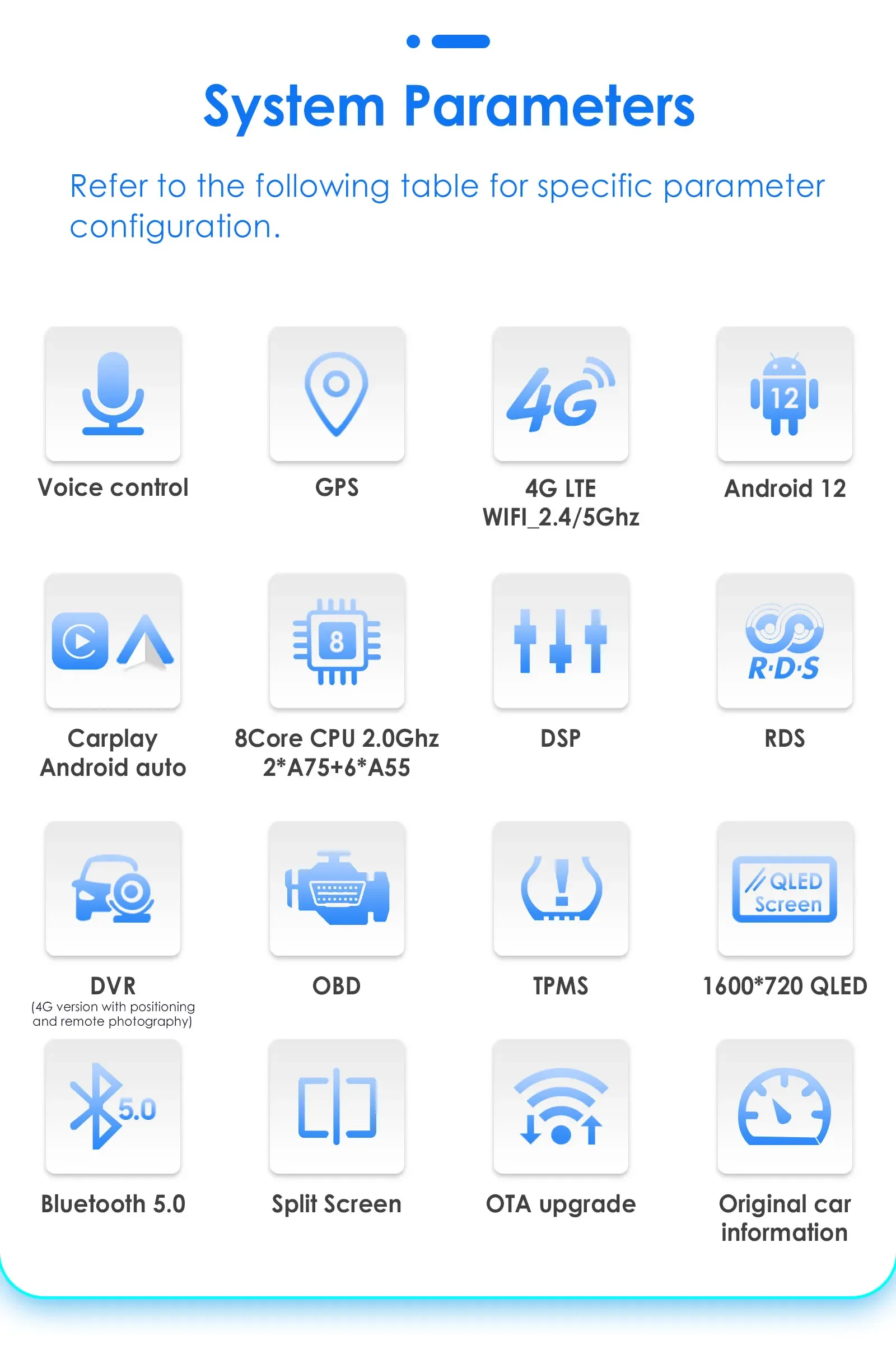 Reproductor Multimedia con pantalla QLED de 10,33 pulgadas para coche, Radio Estéreo Universal, 2 Din, inalámbrico, Carplay, Android, Panel desmontable, GPS, BT, DSP 3