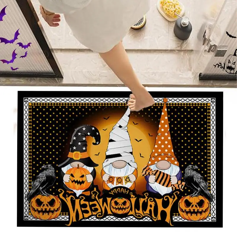 

Scary Halloween Door Mat Outdoor Rug Bat Broom Doormat Pumpkin Gnome Witch Rugs Farmhouse Home Kitchen Decor Floor Door Mats