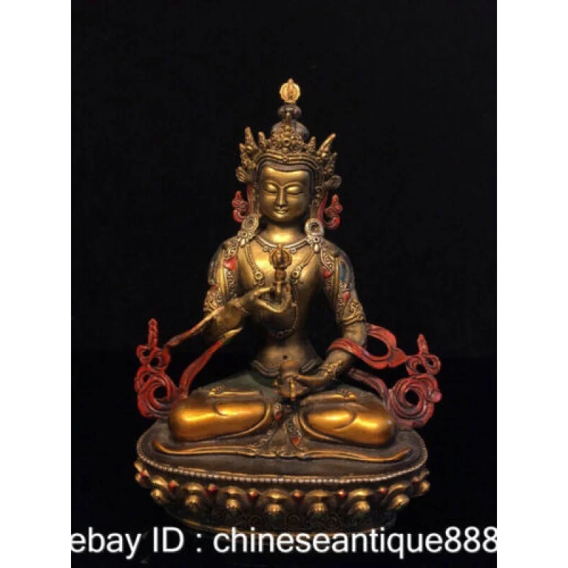 Tibet Buddismo Bronzo Gilt Vajradhara Vajrabraiava Dea Statua Di Buddha