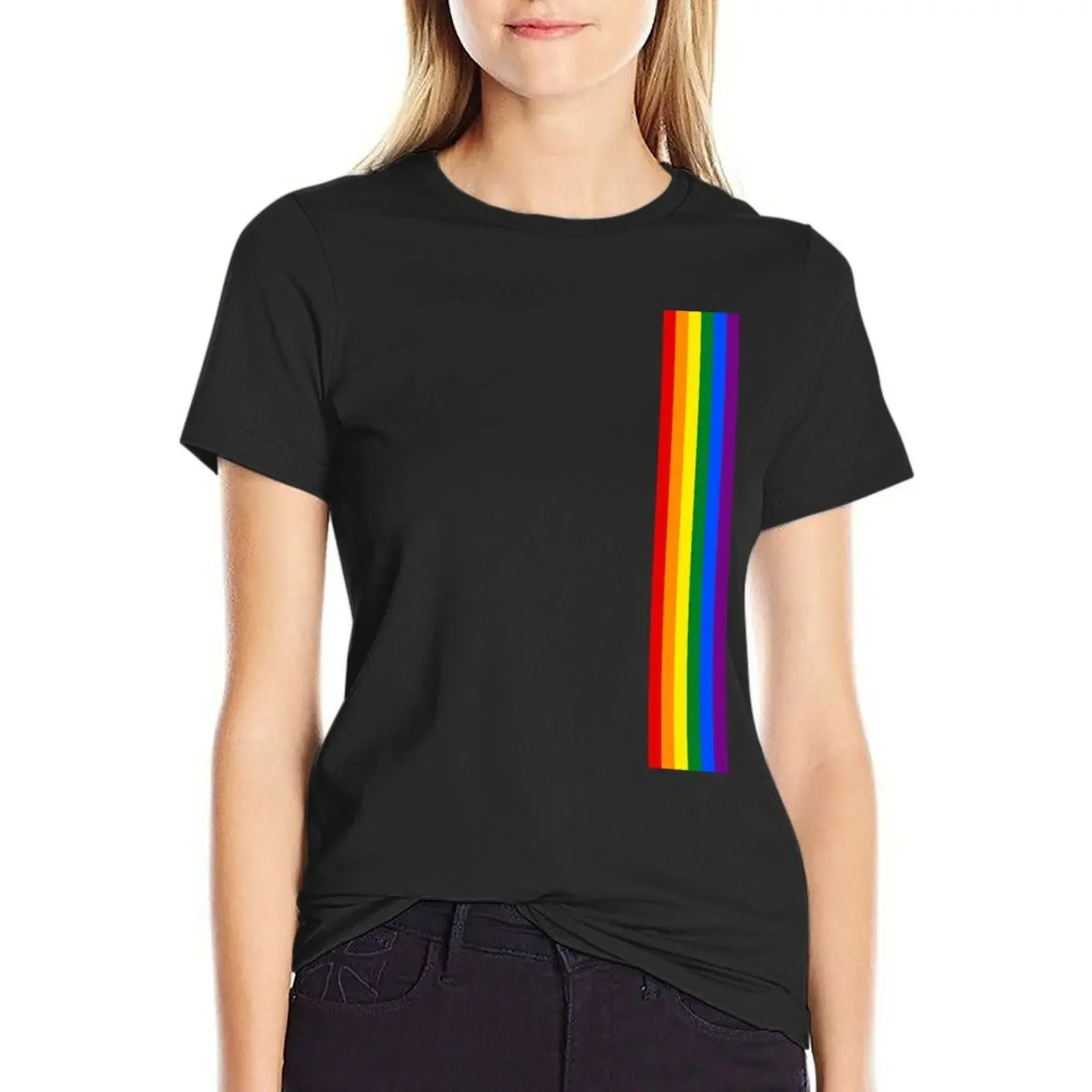 

Pride and Prejudice Flag Strip LGBT T-Shirt korean fashion tees Blouse cute clothes fashion woman blouse 2024
