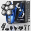 Sejoy JK-1800 Multifunctional Head Shavers for Bald Men 6 Floating Blade Rechargeable Nose Hair Trimmer Grooming Kit 1