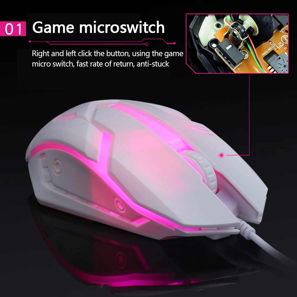 Limei S1 E-Sports Luminous Wired Mouse USB Wired Desktop Laptop Mute Computer Game Mouse