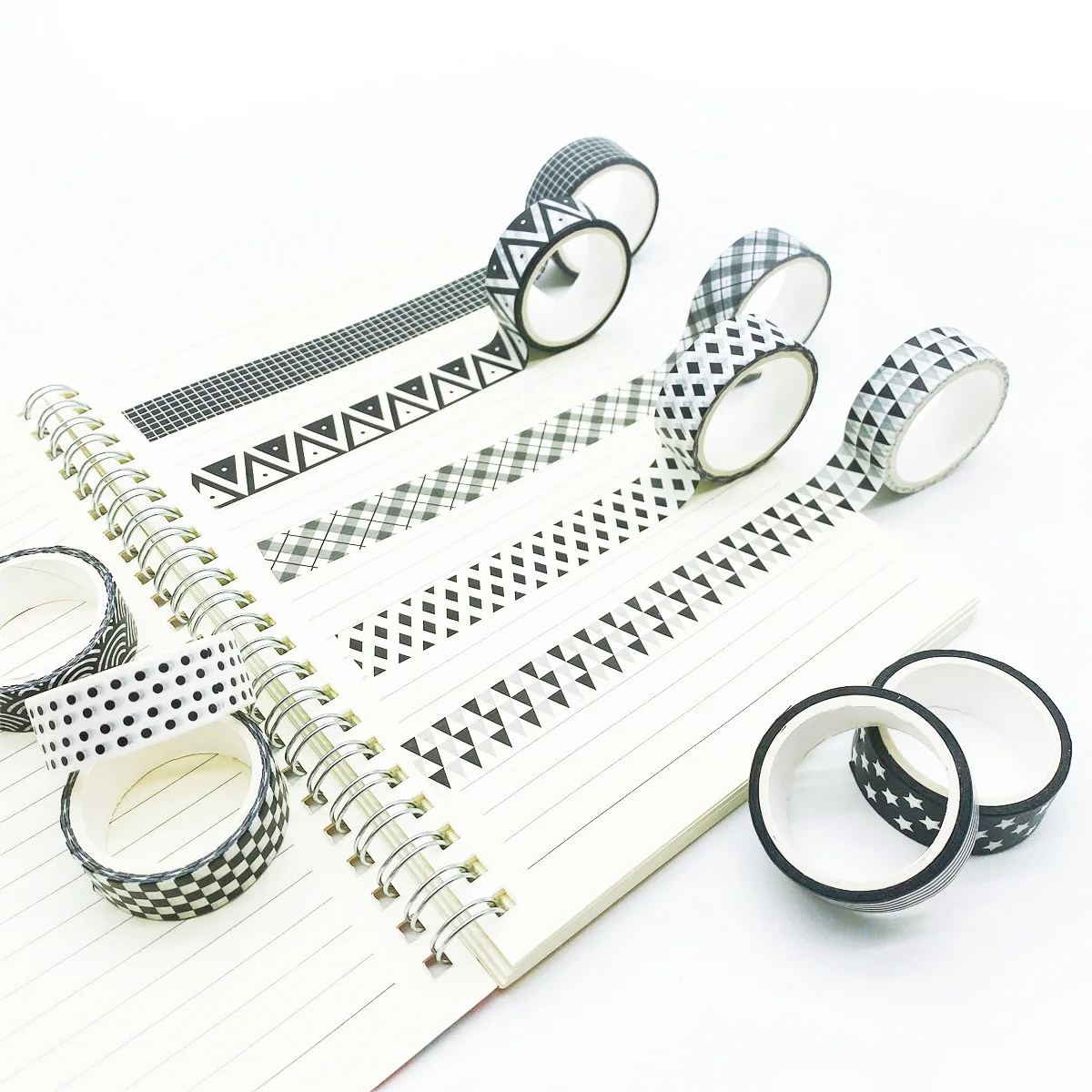 Retro Washi Tape Collection for Scrapbooking and Journaling with Decorative Stickers