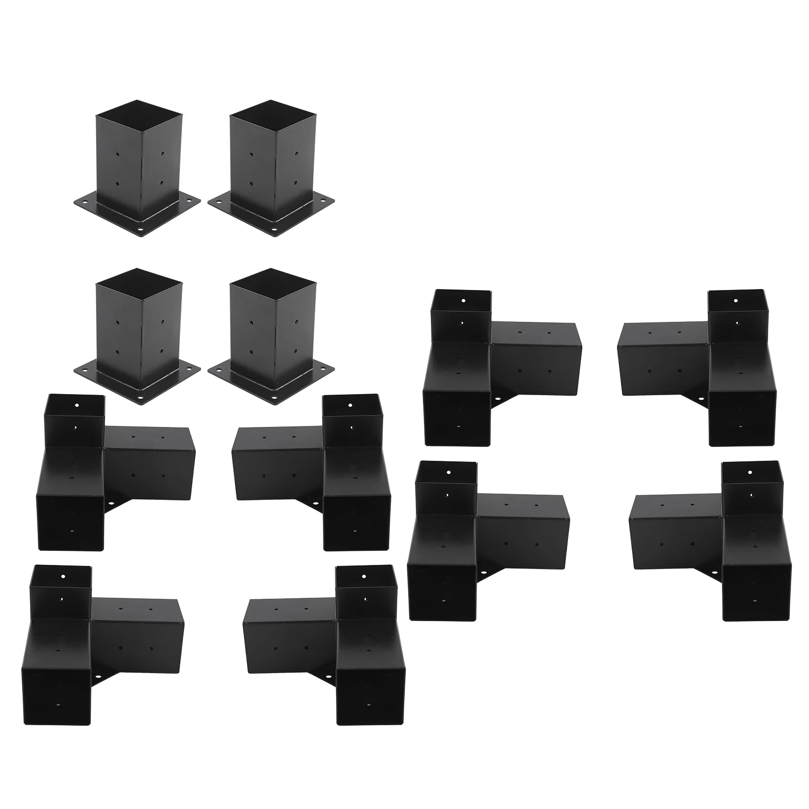 Pergola Bracket Steel DIY Elevated Wood Stand Hardware Kit for Outdoor Woodworking