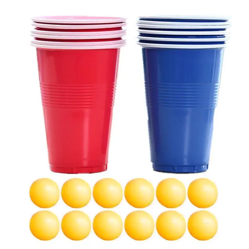 Set Di Palline Da Ping Pong Party Game Pong Glasses For Bachelor Red And Blue Beer Drinking Cup Set Con Palline Da Pong E 12 Bicchieri Da Birra