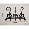 Wall Mounted Coat Rack Vintage Black Metal Key Holder Wall Hooks for Clothes & Hats Stylish Wall Hanger Elegant Artwork 5