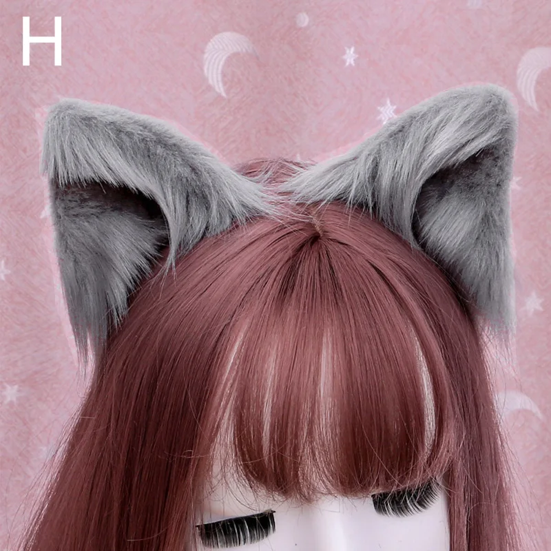 Cat Ears Fashion Sweet Lovely Furry Animal Beast Ear Hair Clips Anime Lolita Wolf Cat Ears Cosplay Plush Halloween Furry Costume Anime Hair Accessories Game Cosplay Props Anime Ear Clips