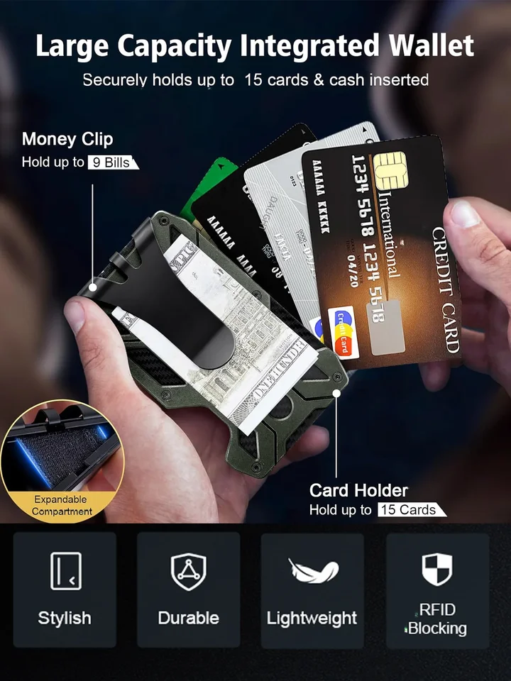 Portafoglio Da Uomo Mywalit Con Fermasoldi E Tecnologia RFID Nero/Blu - Foto 9