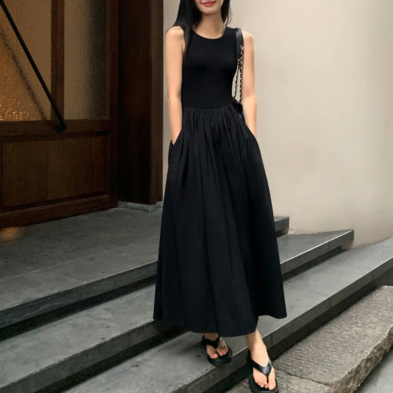 

Summer Sexy Slim Tank Sleeveless Dresses Fashion Vestidos Women Long Vest Dress Skinny A-line Casual Beach Halter Dresses