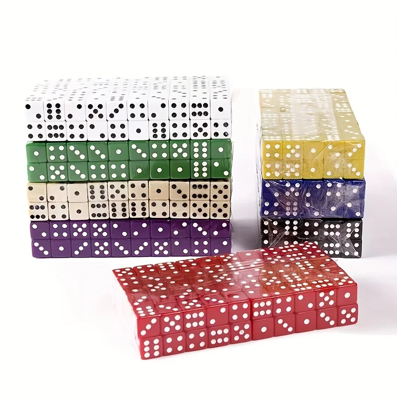 Game Dice Dice Set Acrylic Dice 100 Pieces, 50 Pieces, 10 A Set Of Acrylic Dice 0.62-inch 10 Colors，Free Velvet Storage Bag