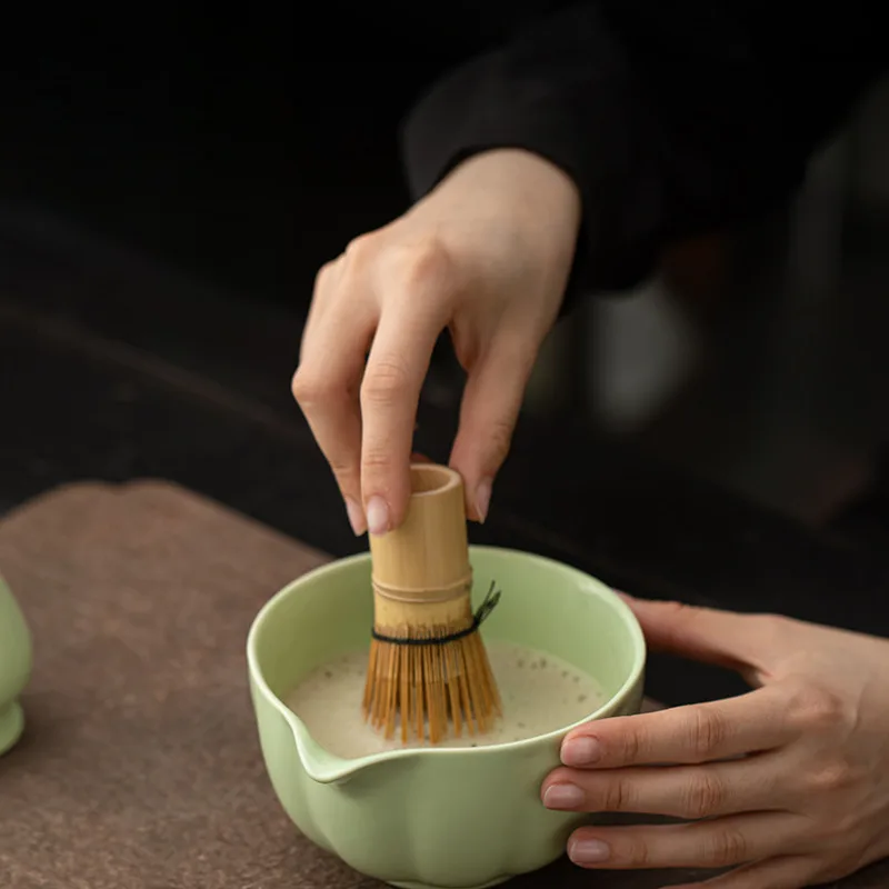 Pumpkin Petal Imitates Song Tea Set Complete Set Boutique Japanese Matcha Set Kit Tea Brush Stand Tea Ceremonial for Tea Lovers