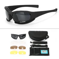 Enhanced Polarized Windproof & Dustproof Tactical Goggles (Black - 4 Lens Set)