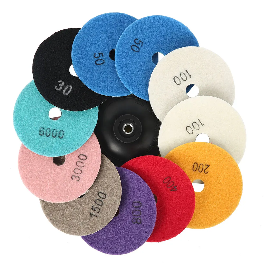 Polishing Pad 4 inch Diamond Dry/Wet Sanding Grinding Disc 30-6000 Grit for Tile Marble Granite Abrasive Tool Accessories