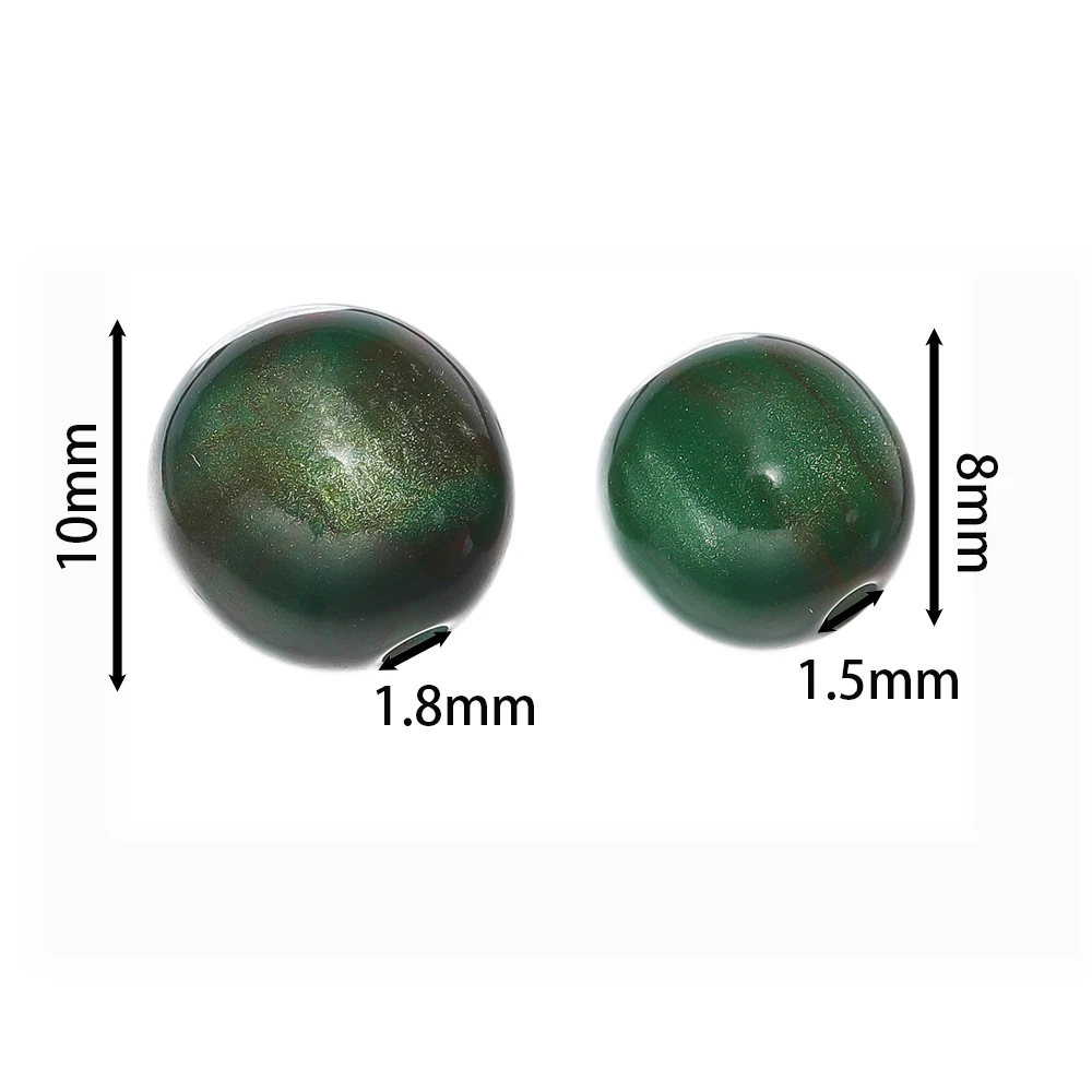 Glitter Cat Eye Resin Beads - Round Loose Beads