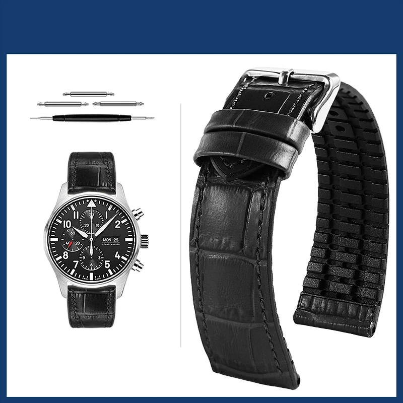 Premium Cowhide Leather Watch Strap with Butterfly Buckle - Various Sizes