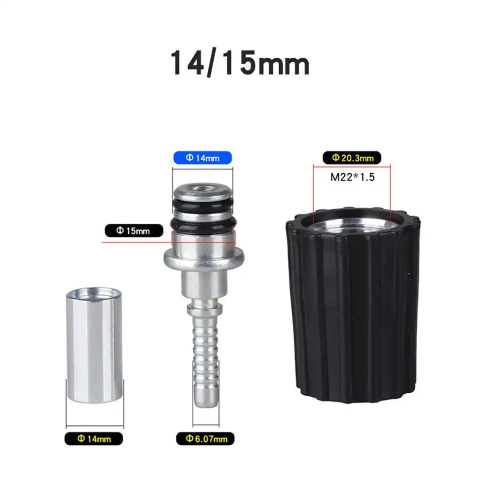 High Pressure Washer Hose Insert Fittings Car Washer Hose Fittings Twist Connector D14 D15mm Ring Nut M22 M14 Fitting Connector 5