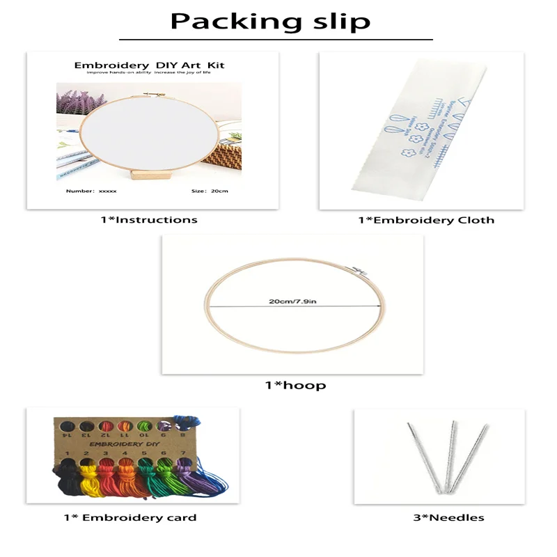 Bouquet Flower Embroidery Starter Kit DIY Cross Stitch Set Beginner Plant Sewing Art Craft Painting Home Decor Embroidery Set