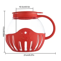 Gourmet Microwave Popcorn Popper - Borosilicate Glass Bowl (AS SHOW)