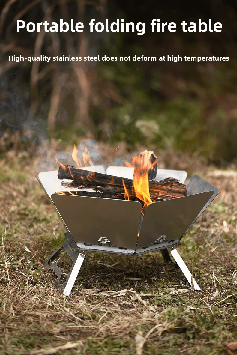 Camping Brazier Klapp Lagerfeuer Herd Tragbare Brennholz Brenner Lagerfeuer Ofen Outdoor Feuer Holz Herd Winter Heizung Ausrüstung – Detail 1