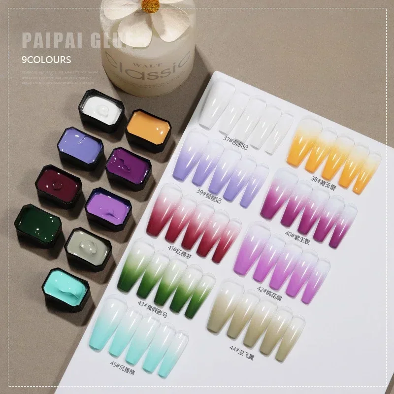 9Colors/Box Gradient Painting Pat Ombre Gel Nail Polish Fast Solid UV Varnishes Paint Art Gel DIY Nail Manicure