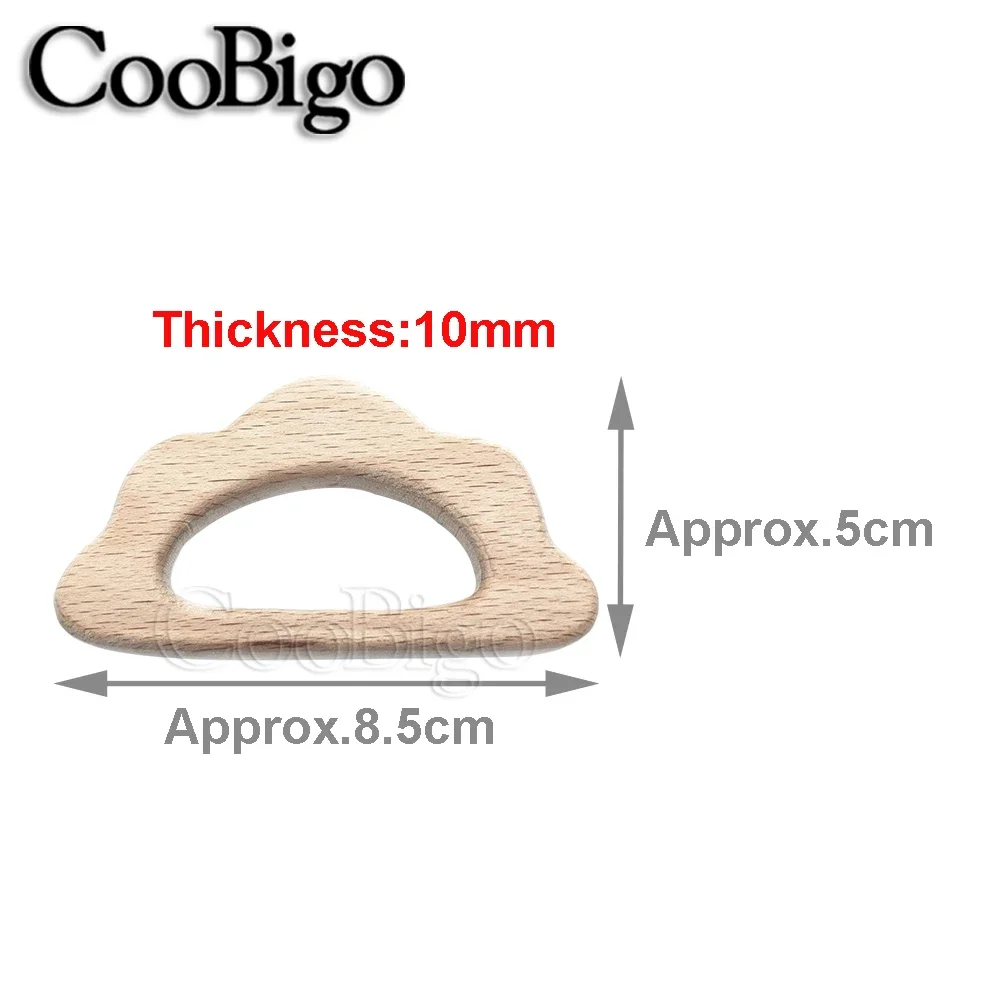 עץ תינוק בקיעת שיניים טבעת אשור עץ טבעות קריקטורה בעלי החיים DIY צעצועי מוצץ שרשרת עריסת תליוני קרפט אביזרי 1pc