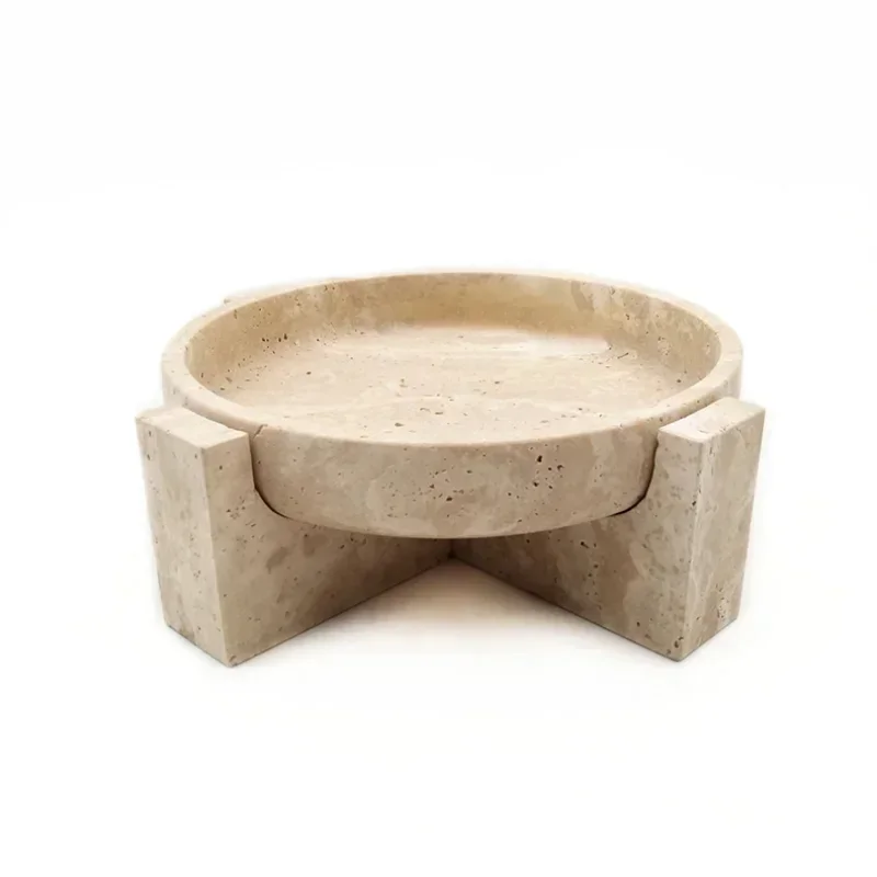 Irregular Bowls with Bases Marble Stone Tray Fruit Dessert Storage Plates Home Furnishings Desc 4