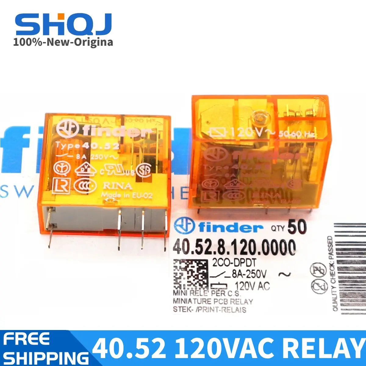 

5PCS finder relay 40.52 120VAC 40.52.8.120.0000 8A 8pin 100%-new-original