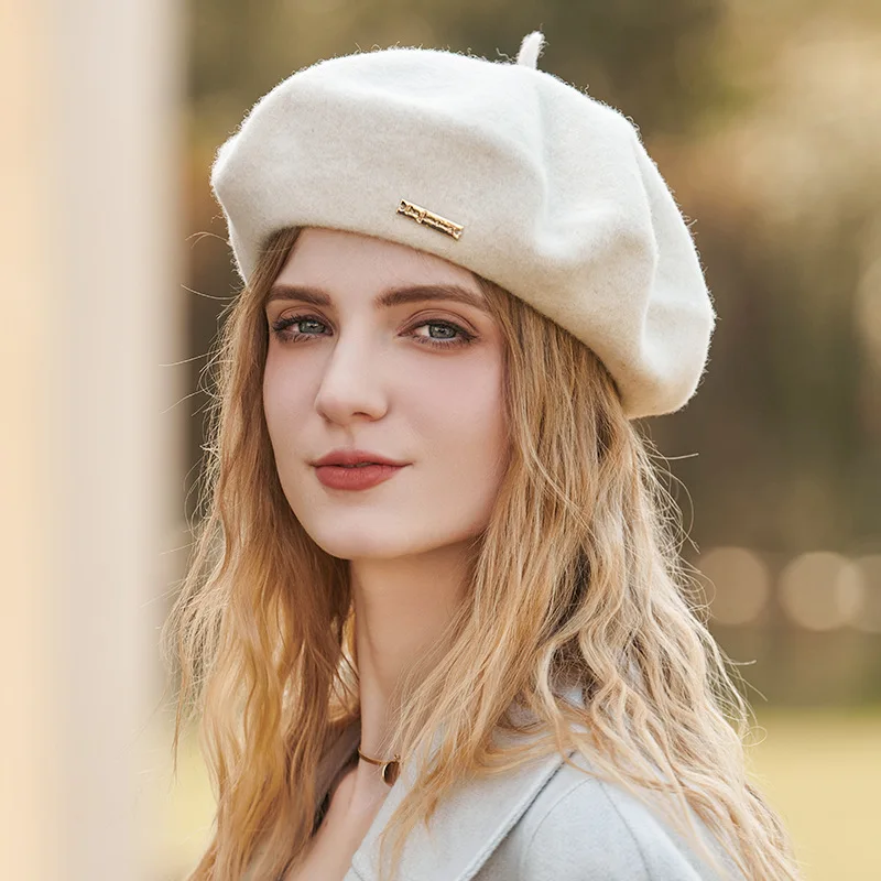 Boina Octogonal De Lana Cálida / Gorra De Pintor Unisex / Sombrero Ajustable Para Otoño-invierno / Gorro De Artista Acogedor / Boina De Pata De Gallo