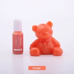 Vibrant 10ML Solid Color Resin Pigment for DIY Crafts and Jewelry Making (Orange)
