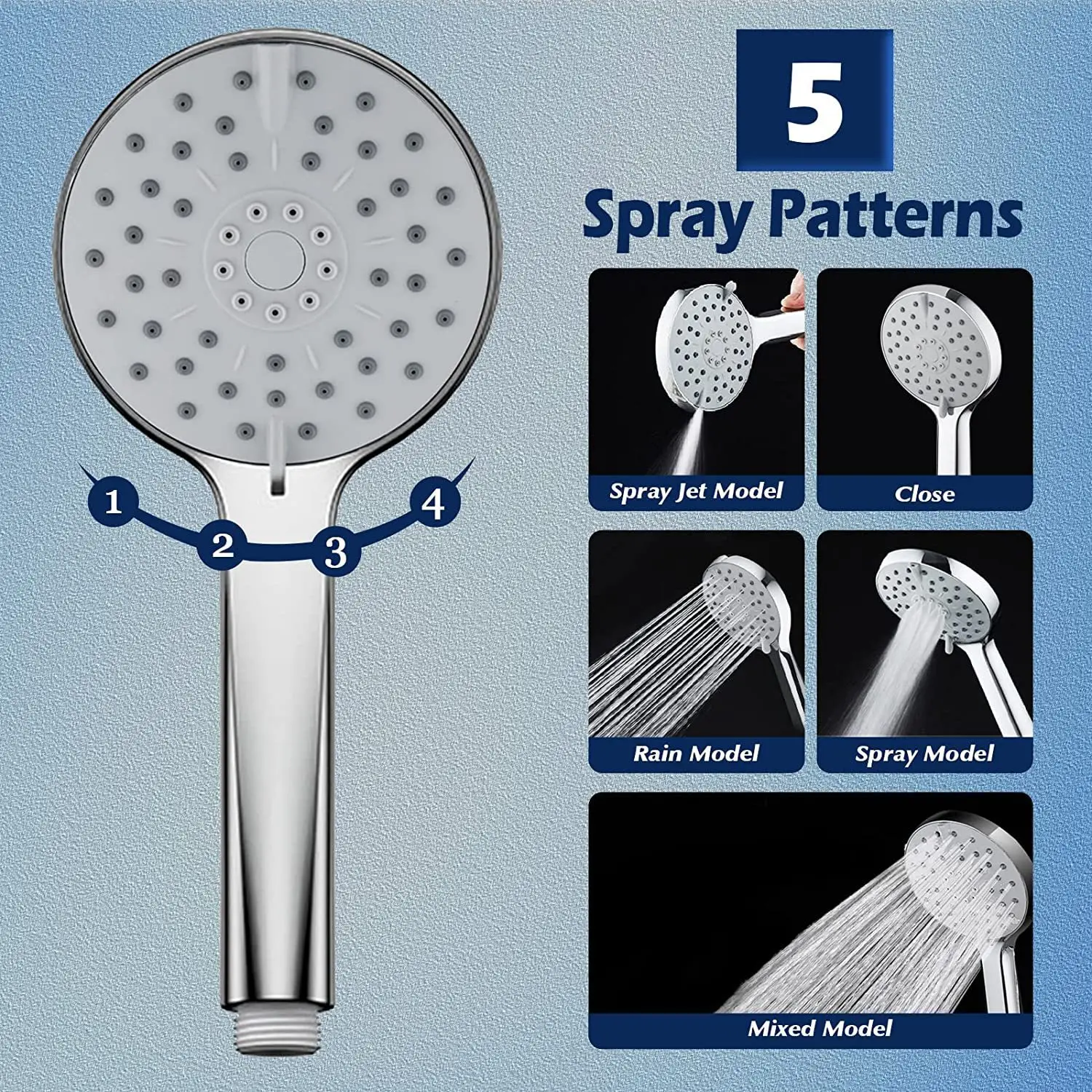 Description Picture 4 of item8/10 Inch Black Bathroom Rain Shower Set with Hand Shower Head Luxury Ceiling High Pressure Shower System Bathroom Faucet Set