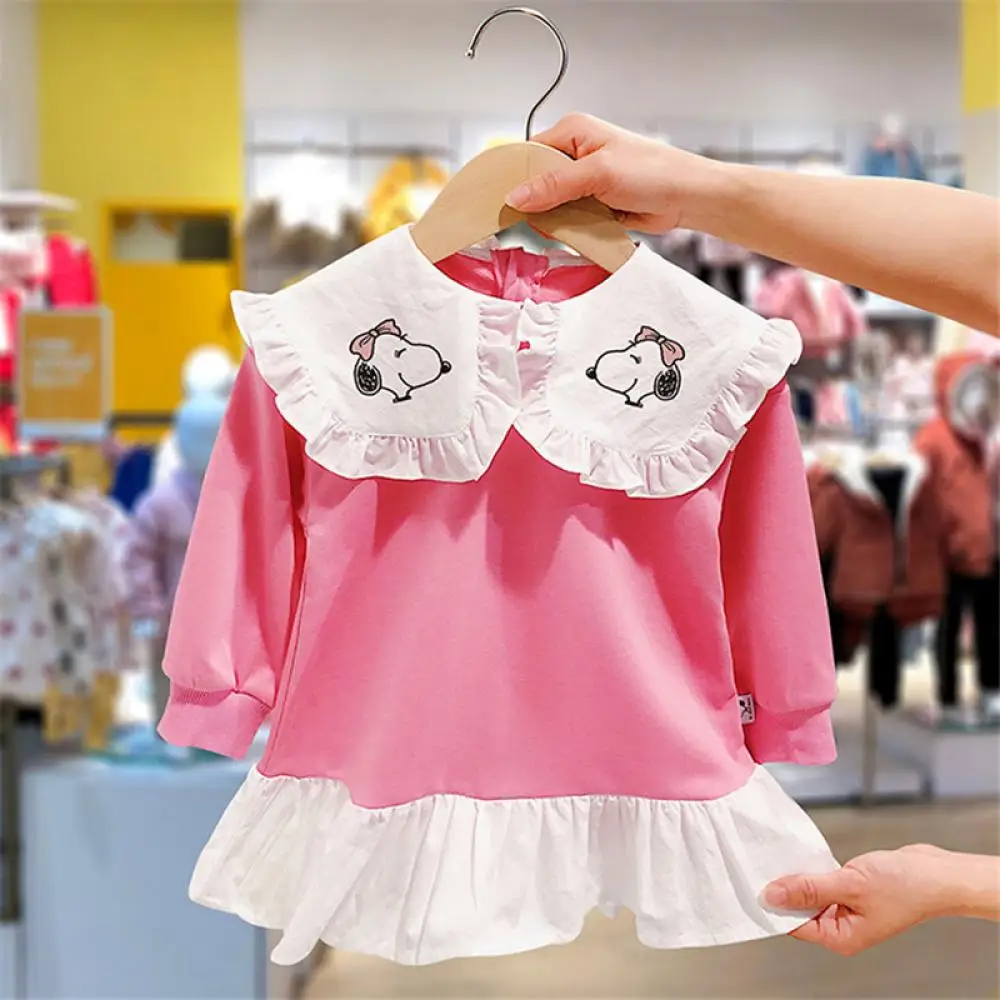 

2023 New Anime Snoopy Girl Sweet Cute Dress Spring and Autumn Dress with Princess Dress Students Daily Casual Dress Holiday Gift