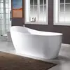 67" Acrylic Soaking Bathtub with Matte Black Drain Non-Slip Luxury Design Durable Reinforced Material Easy to Clean 66 Gallon 5
