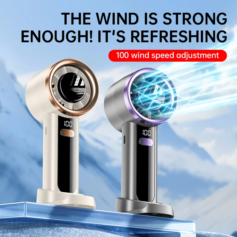 100-Speed Adjustable Mini Handheld USB Charging Small Portable Electric Fan Office, Student Dormitory, Ultra Quiet