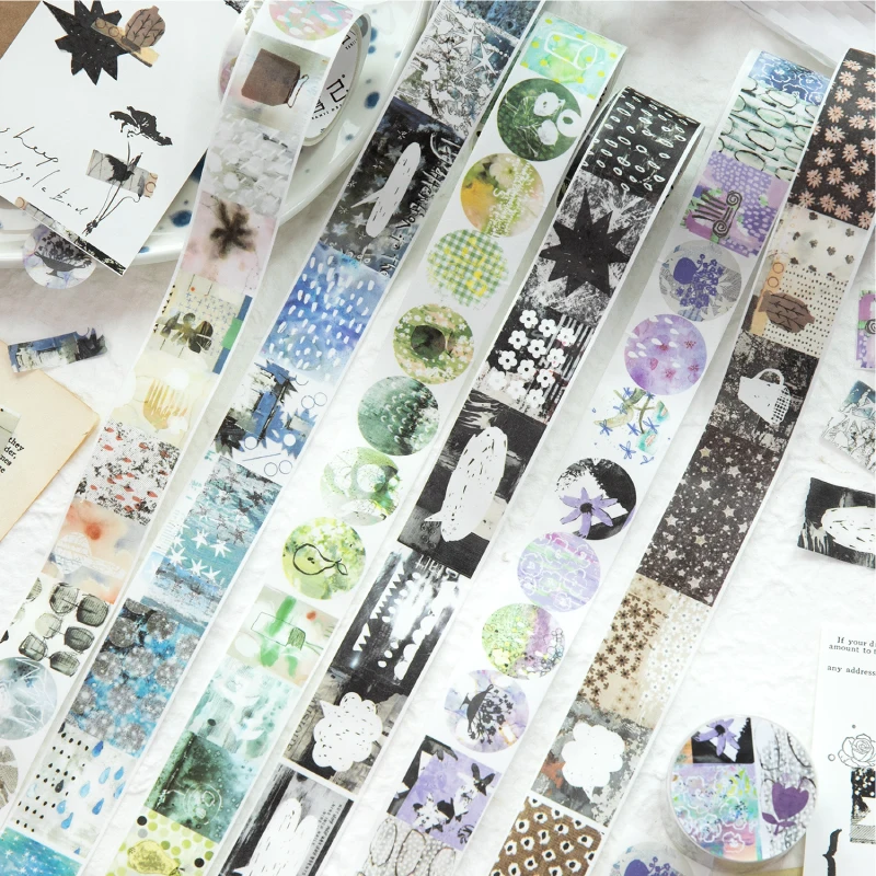 Journal GO 2,5 x 200 cm, zufälliges Spleißband-Aufkleber für Planer, Collage, Junk Journal, DIY, Abdeckband, Scrapbooking, Dekor-Aufkleber