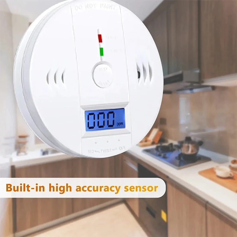 Carbon Monoxide Alarm Carbon Monoxide Alarm Smoke Alarm Co Detector LCD Display Home Wireless Toxic Gas Leak Detector Fire Sound