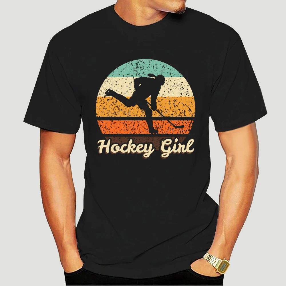 

Men t-shirt Retro Ice Hockey Girl Quote Vintage tshirt Women t shirt 3686X