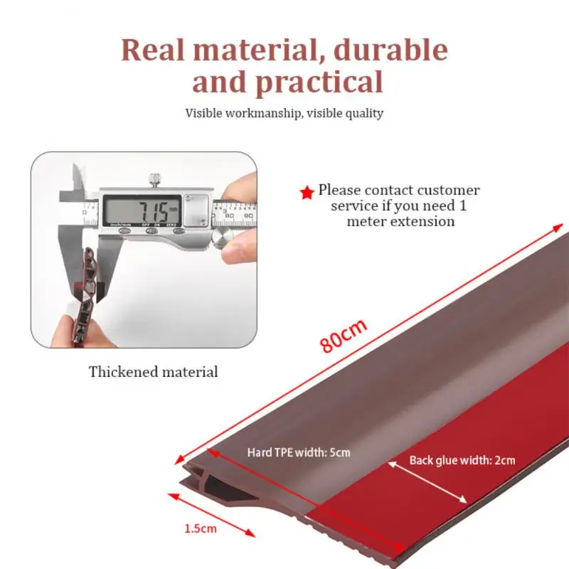 2024 Waterproof Seal Strip Draught Excluder Stopper Door Bottom Guard Double Silicone Rubber Seal Dustproof Soundproof