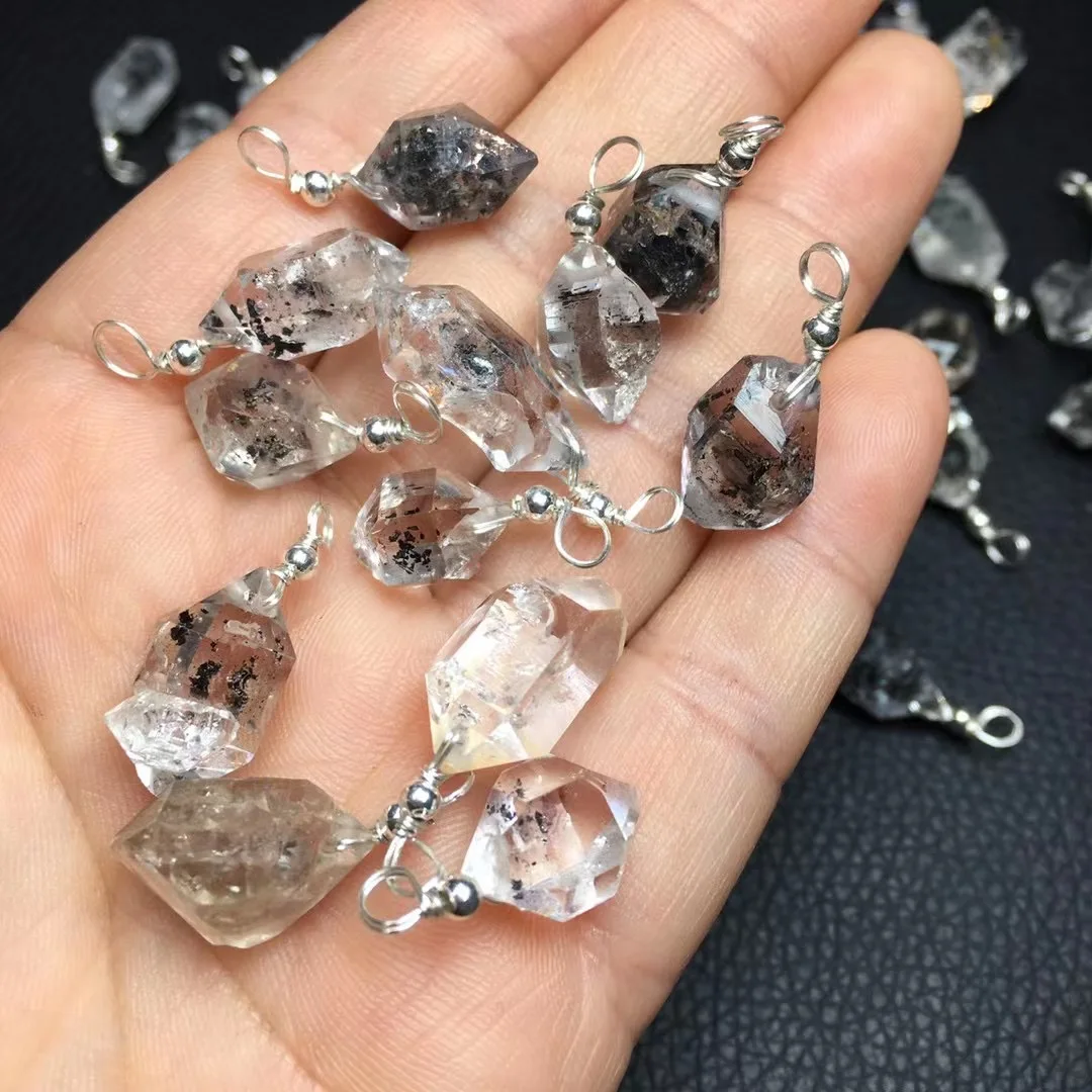 Pc Fengbaowu Natural Herkimer Diamond Pendant 925 Sterling