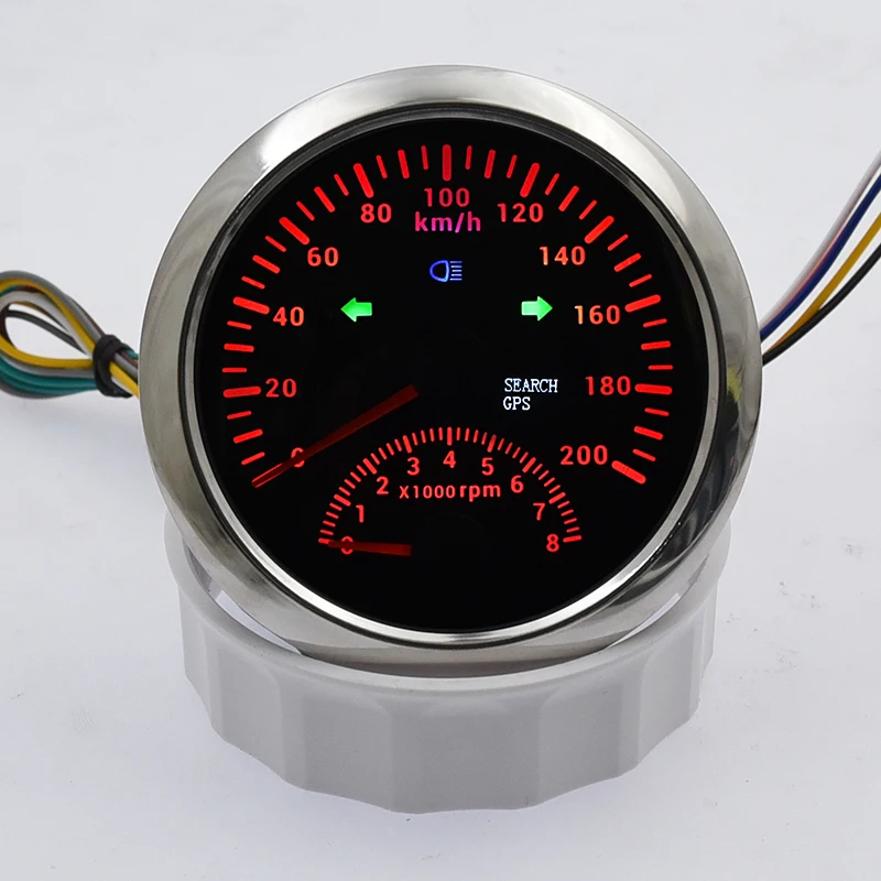 85MM GPS Speedometer With 8000RPM Tachometer 120km/h 200km/h Speed Meter for Car Boat Truck ATV 9-32V