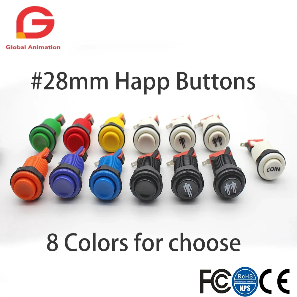 Push Button American Style With Micro Switch 8 Colors Orange Purple for All Kinds Multi Arcade MAME Raspberry pi Jamma Game arcade push button