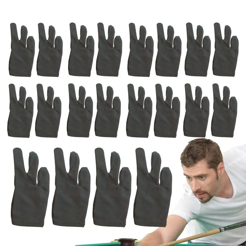 

Pool Gloves 20PCS Cue Shooter Pool Gloves With 3 Finger Design Snooker Sport Gloves For Left Or Right Hand Billiard Accessories