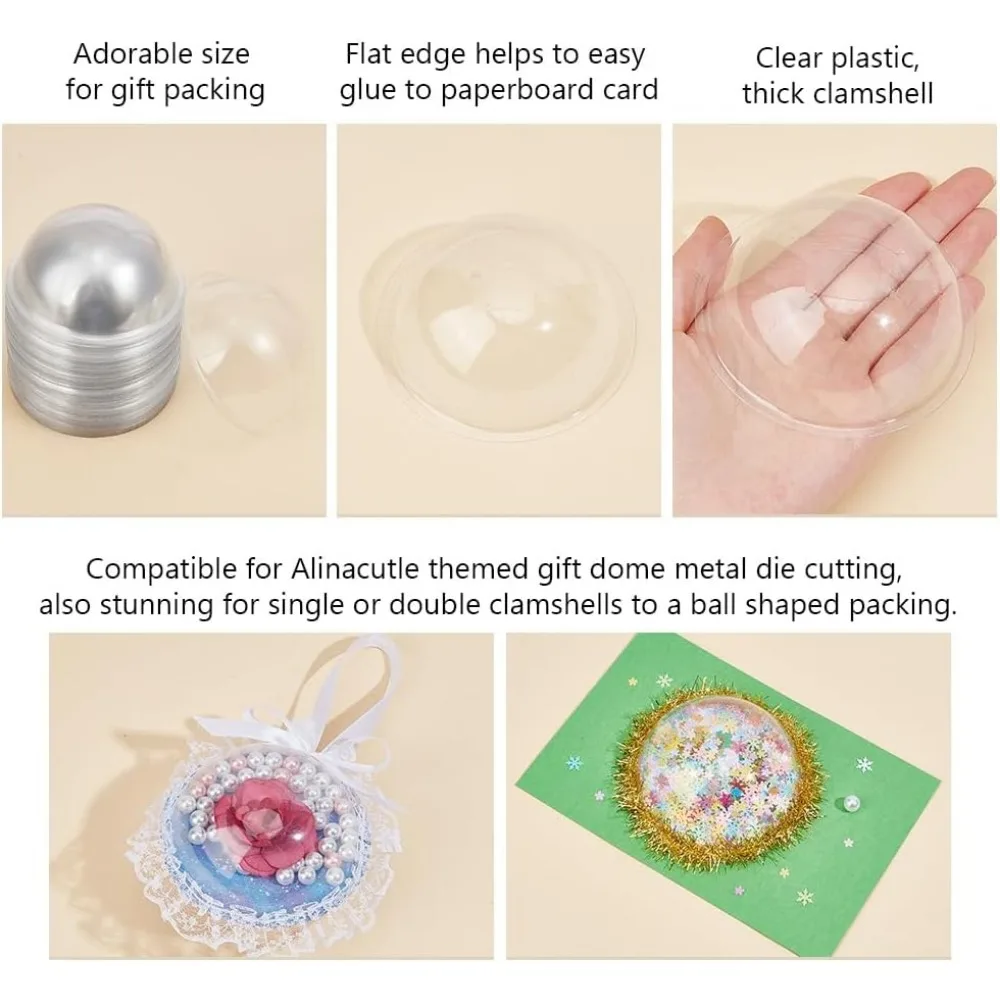 3.1 inch Half Ball Clear Candy Dome PVC Half Ball Domes Candy Holder Shaker Domes For Card Making Clear Plastic Dimension 80 Pcs plastic candy domes
