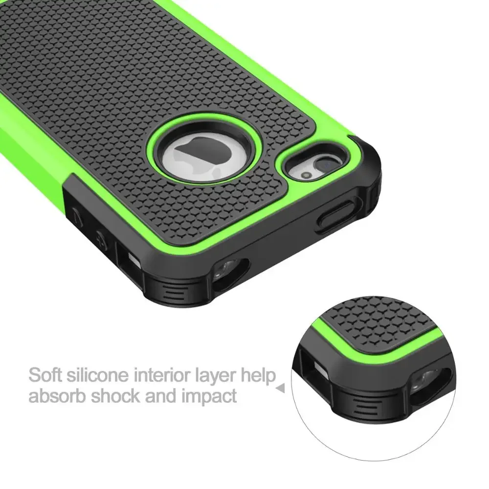 Phone Case for iPhone 4 4S Rugged Rubber Matte Hard Silicone Case Cover Shockproof Protective Phone Cases for iPhone 4 4S