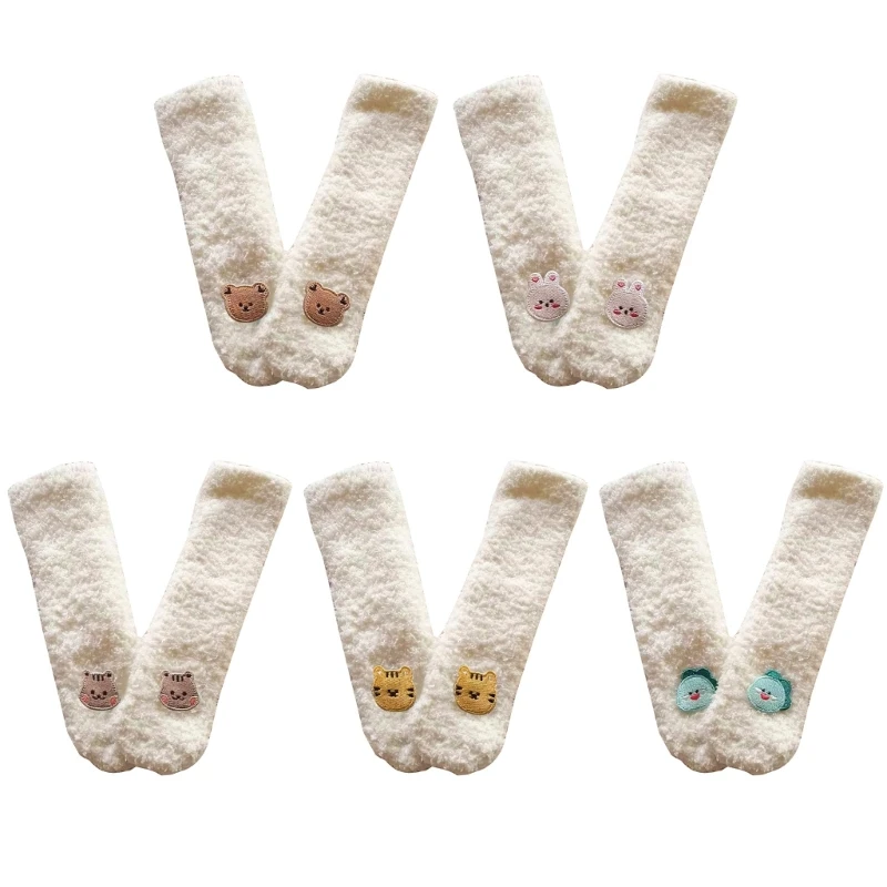 

Kids Floor Socks Toddlers 0-8Y Thick Plush Socks Non-Slip Soft Indoor Warm Socks