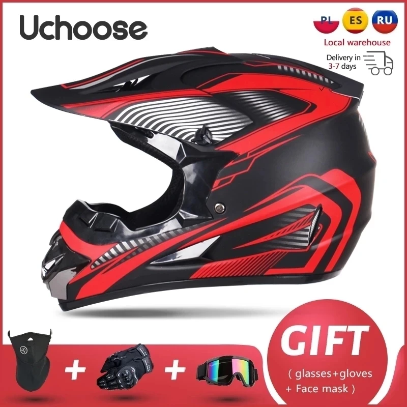 Professional Motorcycle Helmet Off-road Helmet Downhill DOT Racing Motocross Casque Moto Helme3 Free Gift Suitable For Kid
