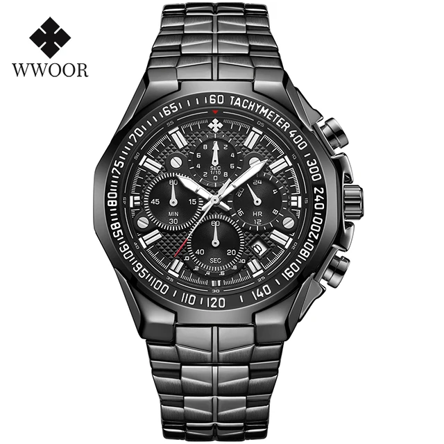 Relogio Masculino WWOOR Men Watches 2022 Top Brand Luxury Wrist Watches Men Male Gold Big Golden Chronograph Wristwatch Man 